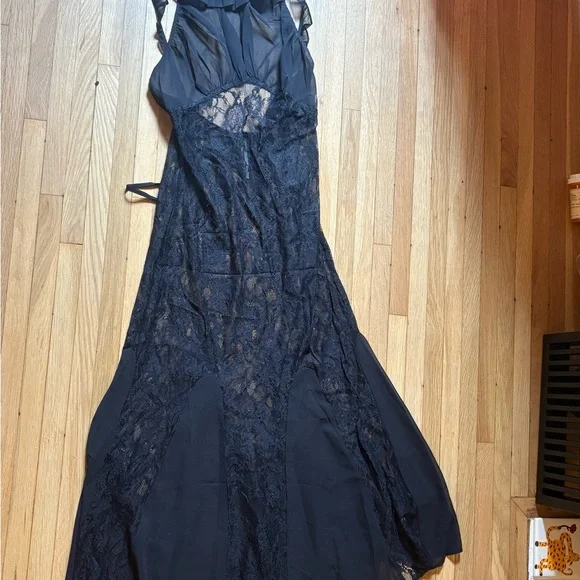 Ladies Dresses Anthropologie Long Black Dress Anthropologie Dresses  Anthropologie Black Lace Chiffon Maxi